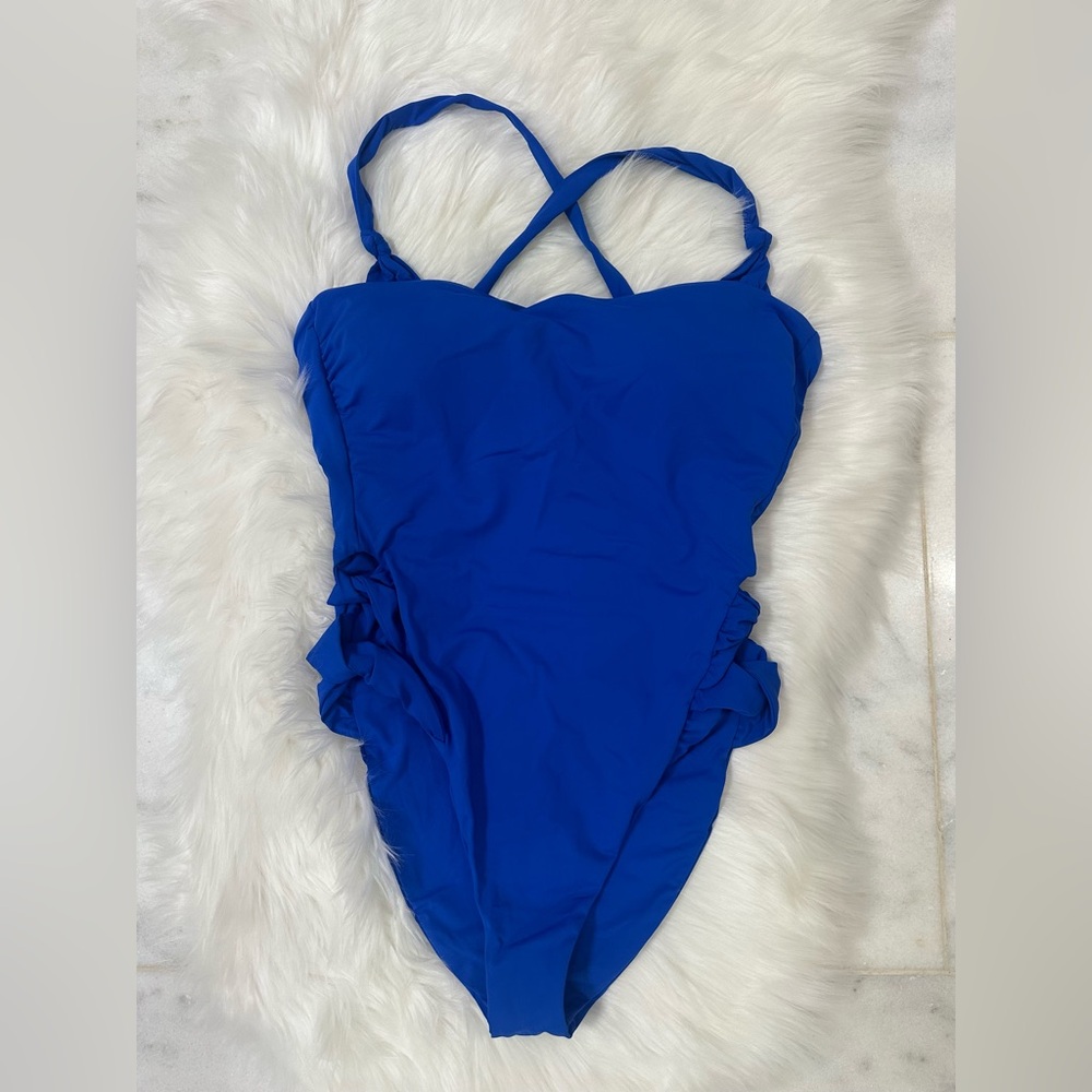 BECCA Women's Standard Baja Mar Bandeau One Piece Swimsuit, Scoop Neck, Bathing - Picture 6 of 13